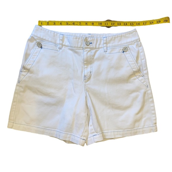 Ralph Lauren Jeans Co White Denim Shorts with Blue Trimming Size 10 - Picture 5 of 7